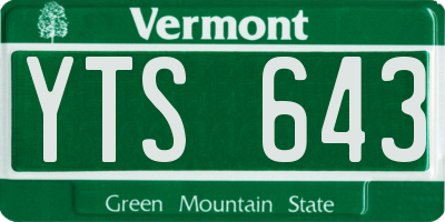 VT license plate YTS643