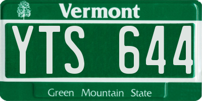 VT license plate YTS644