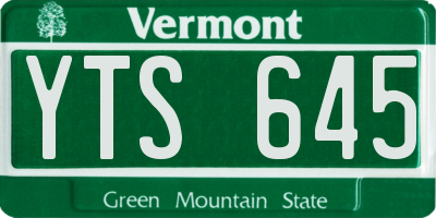 VT license plate YTS645