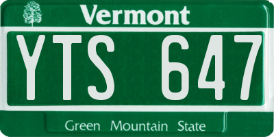 VT license plate YTS647