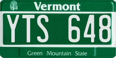VT license plate YTS648