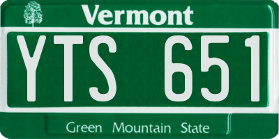 VT license plate YTS651