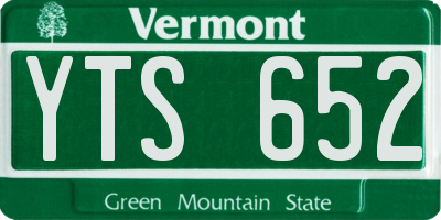 VT license plate YTS652