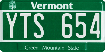 VT license plate YTS654