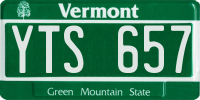 VT license plate YTS657