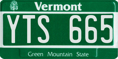 VT license plate YTS665
