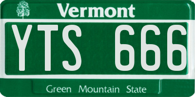 VT license plate YTS666