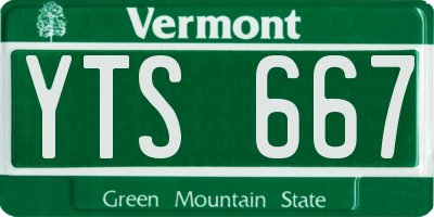 VT license plate YTS667