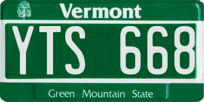 VT license plate YTS668
