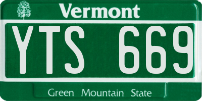 VT license plate YTS669