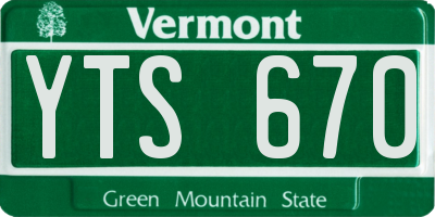 VT license plate YTS670