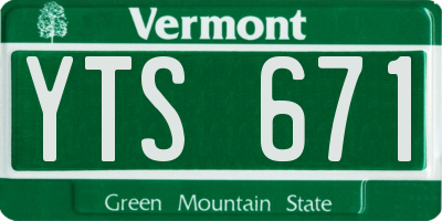 VT license plate YTS671