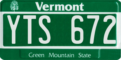 VT license plate YTS672