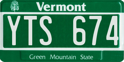 VT license plate YTS674