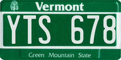 VT license plate YTS678