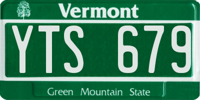 VT license plate YTS679