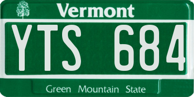 VT license plate YTS684