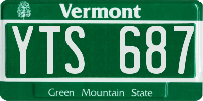 VT license plate YTS687