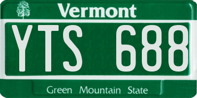 VT license plate YTS688