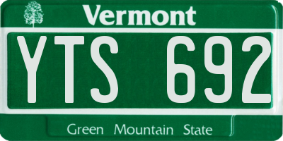 VT license plate YTS692