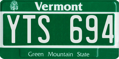 VT license plate YTS694