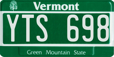 VT license plate YTS698