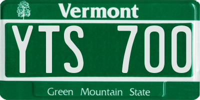 VT license plate YTS700