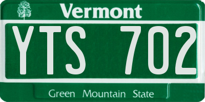 VT license plate YTS702