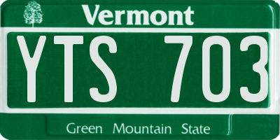 VT license plate YTS703
