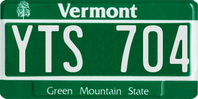 VT license plate YTS704