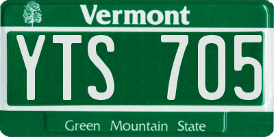 VT license plate YTS705