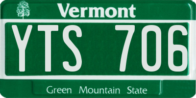 VT license plate YTS706