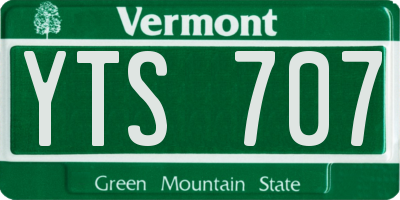 VT license plate YTS707