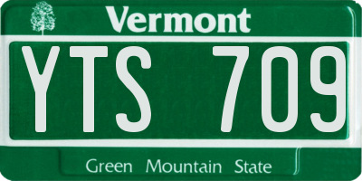 VT license plate YTS709