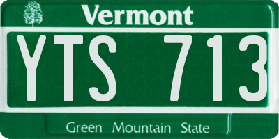 VT license plate YTS713
