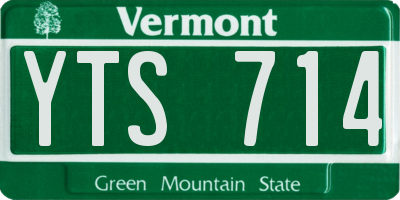 VT license plate YTS714
