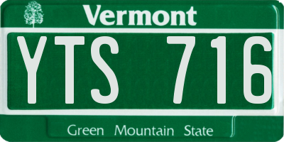 VT license plate YTS716