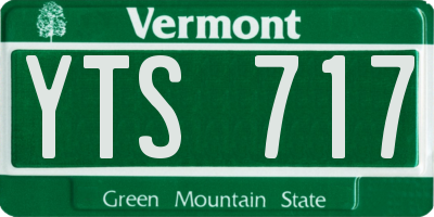 VT license plate YTS717