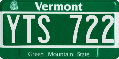 VT license plate YTS722