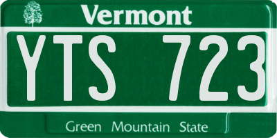 VT license plate YTS723