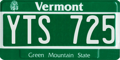 VT license plate YTS725