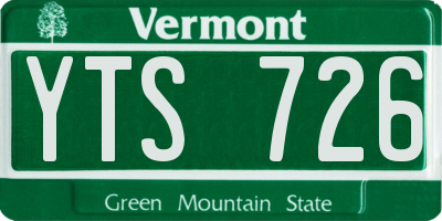 VT license plate YTS726
