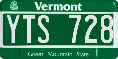 VT license plate YTS728