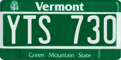 VT license plate YTS730