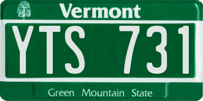 VT license plate YTS731
