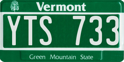 VT license plate YTS733