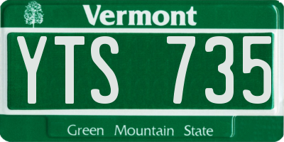 VT license plate YTS735