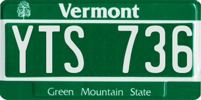 VT license plate YTS736