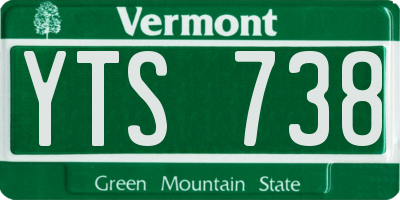 VT license plate YTS738