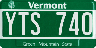 VT license plate YTS740